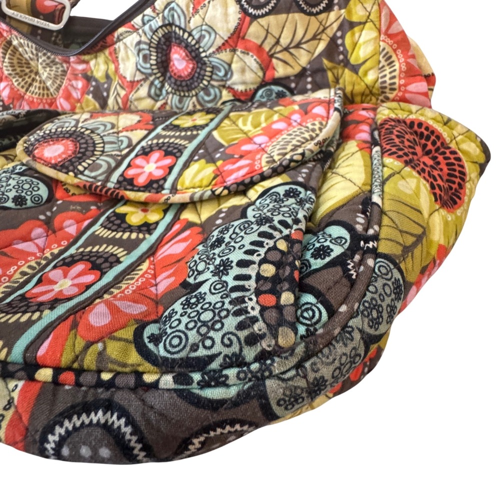 Vera Bradley Cargo Sling Crossbody Bag Cupcakes Green Retired Quilted Floral - Picture 12 of 16